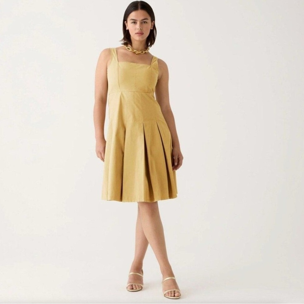 J. Crew Khaki Midi A-line Dress
